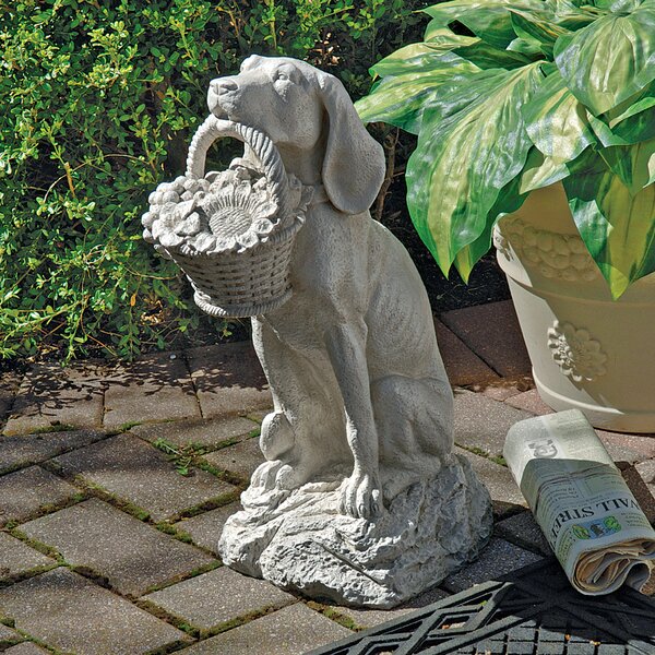 brittany spaniel garden statue